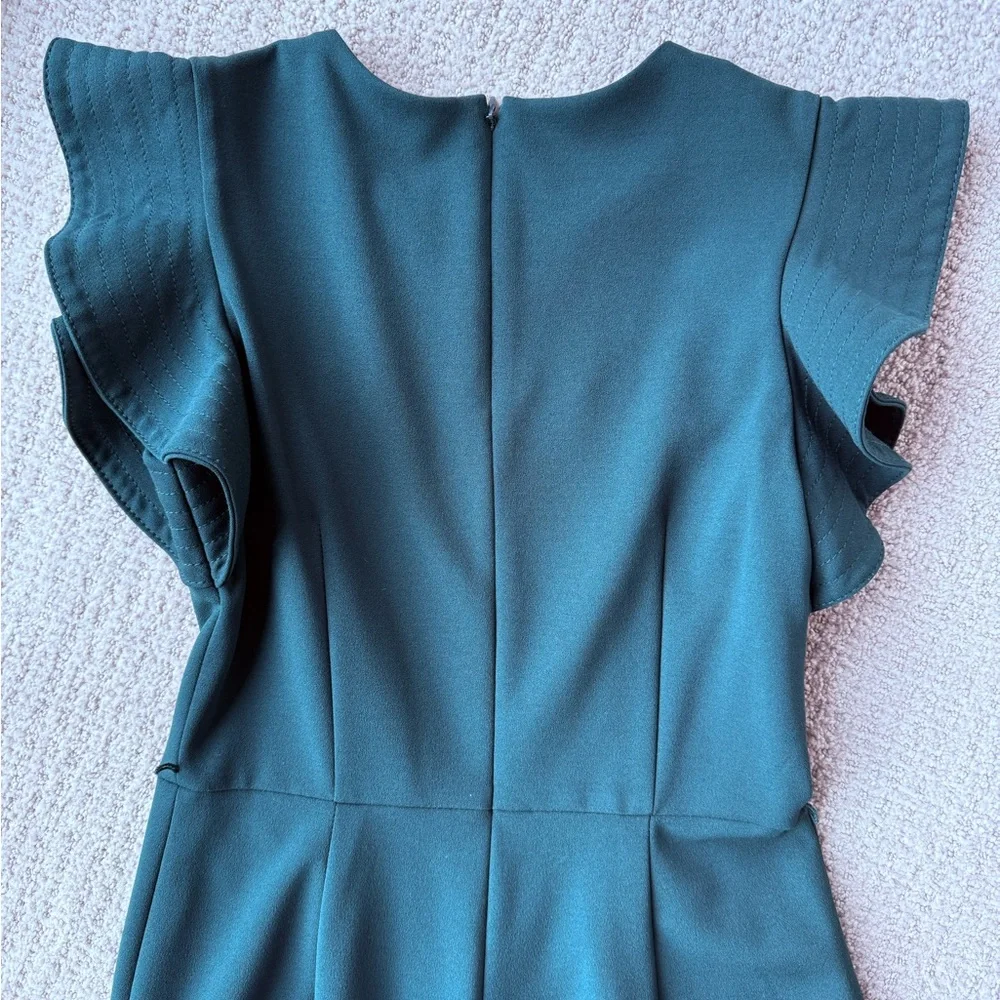 Green Calvin Klein Flutter Sleeve Jumpsuit - Picture 5 of 6